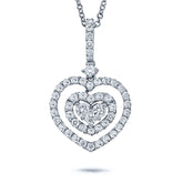 0.62ct 18k White Gold Diamond Heart Necklace